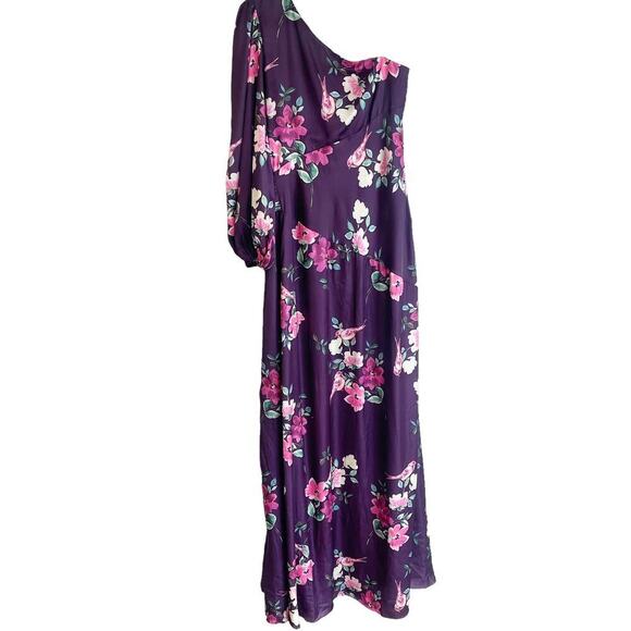 Mac Duggal Floral Satin Leena 2634 One Shoulder High Slit Gown Size M NWT - Picture 7 of 12